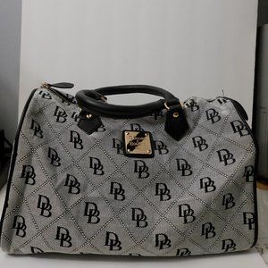 Dooney & Bourkey black and grey tote handbag with black straps